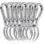 Amaxiu 8 PCS Heavy Duty Zinc Alloy Keychain, Metal Carabiner Keychain Car Key Holder Spring Keyring Quick Release Key Chain Clips Carabiner Keyring for Men Women