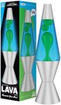 Lava Lamp 2124, Green Wax, Blue Liquid, Silver Base and Cap, Original 14.5 inch LAVA® Motion Lamp to Illuminate Your Mood