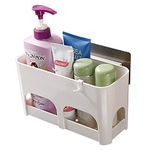 M MCIRCO® Bath Shelve, Adhesive Shelf Shower Caddy Bathroom Organizer, No Drill Wall Mounted Shower Caddy Basket plastic，White Storage Rack for Bathroom/Kitchen