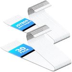 JOYBOS 30 Pack Pants Hangers Space Saving, Open Ended Hangers for Pants, Scarf Organizer Hanger for Closet, Metal Non Slip Jean Hanger - White Pant Hangers for Jeans,Trouser,Leggings,Slacks