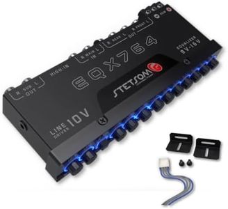 Stetsom EQX764-7 Band Equalizer, Pre-Amp Car Audio Graphic Equalizer with 4 Inputs (RCA & High) 6 Outputs, 10v Line Driver to Avoid Noise and Dedicated Sub Controls (Level & Frequency)