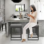 Gray Upholstered Bar Stools