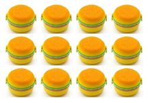 BR Accessories II Attractive Burger Shape Tiffin/Lunch Box for Kids. Unique Special Birthday retrun Gift/kanjak Pooja Festive Season (Pack of 12)