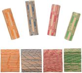 Coin Wrappers Assorted 100 PCS Flat Coin Rolls Wrappers for All Coins Including 30 Quarter Wrappers, 30 Penny Wrappers, 20 Dime Wrappers, 20 Nickle Wrappers