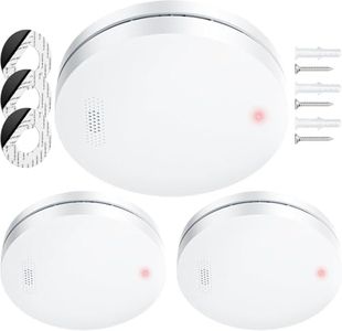 Détecteur de fumée 2024, Gagnant de la Batterie de 10 Ans pour Alarme Incendie, Détecteur de Fumée, sans perçage, 85dB, Alarme de fumée, Interconnectable - 3 pièces