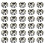 sourcing map 30pcs 606ZZ Deep Groove Ball Bearings 6mm Bore 17mm OD 6mm Thick Carbon Steel Double Shielded Z1 Bearing for Motors