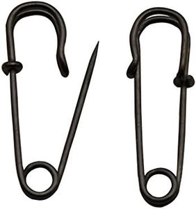 Amanaote Gun Black Safety Pins 30mm X 10 mm Size Jewelry for Kilts Blankets Skirts Crafts Pack of 30