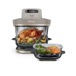 Ninja CRISPi PRO XL Glass Air Fryer, 5 Preset Cooking Functions, Includes 5.7L and 2.3L CleanCrisp Glassware Cooking Containers and Storage Lids, Stone Gold AS090UKSD