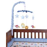 abracadabra Musical Cot Mobile, Develops Visual & Auditory Senses, 0-18 Months, Rocketman, Blue