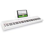 Alesis Recital White - 88 Key Digital Piano Keyboard with Semi-Weighted Keys, 2x20W Speakers, 5 Voices, Split, Layer and Lesson Mode, FX and Piano Lessons