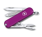 Victorinox Swiss Army Knife - FRESH. STYLISH. COLORFUL SWISS CLASSICS - 7 Function, Multitool with a Pair of Scissors - Tasty Grape, 58 mm