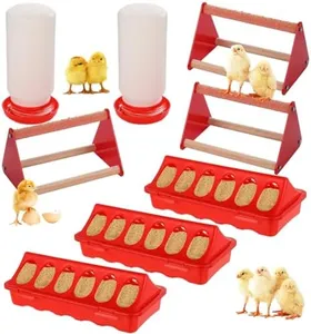 8 Pack Chick Feeder and Waterer Kit, Chick Feeding Supplies, Includes 3 Feeders, 2 Waterers, and 3 Perches, Chicken Starter Kit for Brooder & Coop, Ideal for Small Poultry