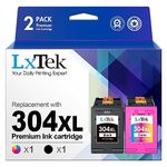 LxTek 304XL Ink for HP 304 304XL Ink Cartridges for HP Envy 5010 5020 5030 5032 Deskjet 2620 2622 2630 2632 2633 2634 3720 3730 3733 3735 3750 3760 3762 3764 (1 Black, 1 Colour)