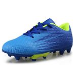 Hawkwell Kids Outdoor Firm Ground Soccer Shoes Blue Synthetic 13 M US