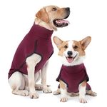 HEYWEAN Dog Sweatshirt Stretch Fleece Vest Warm Dog Sweater Pullover for Small and Medium Dogs Pet Winter Clothes for Indoor and Outdoor Wear (X-Large, Wine Red)