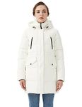 Orolay Women's Coat Style Long Down Jacket Waterproof Winter Coats White L