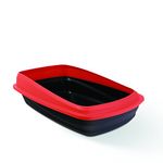 Catit Cat Pan with Removable Rim - Red & Charcoal - Large