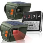 Chtoocy Solar Driveway Alarm Wireless Outdoor 1/2 Mile Range - Customizable Alarm Tones Weatherproof for Driveway Gate, 3 Sensitivity Motion Sensor & Detector Alert for Outdoor/Indoor Property