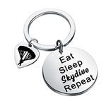 HOLLP Skydiving Gift Adventure Jewelry Eat Sleep Skydive Repeat Keychain for Skydiving Hobbyist, Skydive