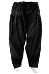 Women's Shreeji Creation Stitched Cotton Semi Regular Patiala Salwar Free Size Fit Up To Xxl (Black)