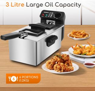 Aigostar 3L Deep Fat Fryer – Stainless Steel Electric Cooker