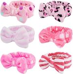 WHAVEL 6 Pack Pink Spa Headbands, M