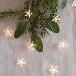 Lights4fun Christmas Star Fairy String Lights with 50 Micro Warm White LEDs on Silver Wire Plug in 4.9m