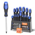 SORAKO Screwdriver Set,40 Piece Magnetic Screwdriver Set with Flathead and Phillips Screwdrivers, Durable Hand Screwdrivers Tool with Storage Holder,Suitable for Home, Office, Farm Maintenance