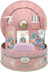 Un Air d'Antan - For Your Mom Spa Gift Basket for Women- 4 piece French Bath Gift Set for Women-Hand Cream (0.08 oz) Body Wash (8.4 oz) Body Lotion(6.8 oz) Bar Soap (3.5 oz) Cherry Blossom Scent