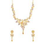 Yellow Chimes Jewellery Set for Women and Girls Crystal Bridal Jewellery Set for Wedding | Bridal Jewellery Set | Birthday Gift for girls and women Anniversary Gift for Wife (Design 7)