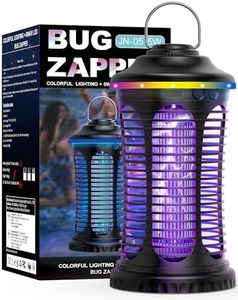 Bug Zapper Indoor Outdoor, 2000V Electric Mosquito Zapper with 4000mAh Rechargeable Battery, USB-C Charging, 1/2 Acre Coverage, IPX4 Waterproof, Portable Hanging for Bedroom, Patio, Camping, Black