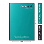 papergrid Notebook - A4 (29.7 cm x 21 cm), Single Line, 216 Pages, Soft Cover - Pack of 6