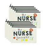 UgyDuky 10Pcs Canvas Multi Purpose Zipper Pouch Nurse Practitioner Gifts Bags Nurse Cosmetic Bag Nurse Survival Kit Makeup Bags Pencil Pouch Bag with Zipper Toiletry Bag for Nurses (Nurse A)