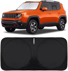 INSAUTO for Jeep Patriot Windshield Sun Shade for Jeep Renegade SUV 2015-2023, Front Foldable Sunshade for 2017 Jeep Patriot SUV Car Sun Visor Cover Blocks UV Rays Keep Your Car Cooler