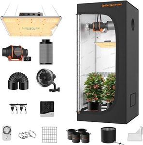 Spider Farmer Grow Tent Kit Complete 2.3x2.3ft SF-1000 Dimmable Samsung LM301H EVO Diodes Grow Tent Complete System 27"x27"x62" with 4" Inline Fan