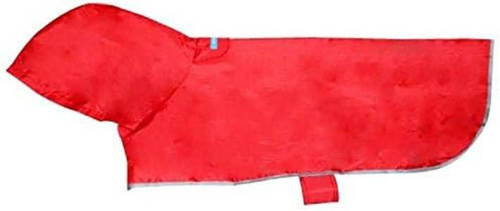 RC Pet Products Packable Dog Rain Poncho, Crimson, Large