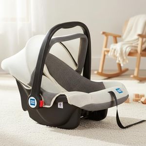 Mee Mee Baby Car Seat Cum Carry Cot with Thick Cushioned Seat (Pack of 1,Light Gray)