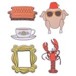 Silver Buffalo Friends Famous Icons 5pc Die-Cut Party Sign Set, 7 x 6.5 inches