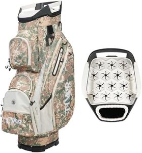 TIVOR 2026 Golf Cart Bag with 15-Way Full-Length Divider Top, 12 Pockets, Premium Silent Golf Cart Bag with Rain Hood for Men，Fits Jumbo Grips - Camouflage