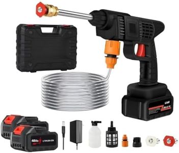 STARQ® - 48V Portable Pressure Washer with Rechargeable 2 Battery12000mah 30+30 Minutes Charging Life Cordless Washer Gun Cordless Power Washer Gun | (Double Battery)