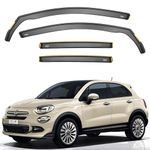 iSpeed Premium Wind Deflectors for FIAT 500X 5-doors 2015-onwards 4-pc - Keep Your Car Ventilated in Rain - Reduce Wind Turbulence - Tinted, In-Channel Type