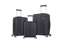 Rockland Hard Luggage, Spinner Luggage Luggage Set, Black