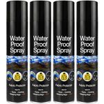 ANGIX 4 x Waterproof Spray 300ml for Shoes, Tents, Fabric, Jackets, Camping, Hiking, Clothes, Walking Boots, Trainers, & Coats, Fabric Protector Waterproofing & Cleaning
