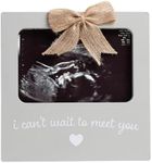 Kate & Milo Baby Sonogram Photo Frame, I Can't Wait To Meet You Ultrasound Keepsake, Ideal Pregnancy Announcement, Nursery Décor, Baby Girl and Baby Boy Gift, Gray