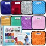 9 Labeled Sensory Mats w/Lesson Plans, Sensory Toys for Kids with Autism, Sensory Wall & Autism Toys for Toddlers 3-4, Calming Corner Items Kids 5-7, 8-12, Special Education Classroom Must Haves