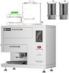 Vestivium 4 in 1 Commercial Electric Noodle Machine with 2 Shaped Noodle Cutter, 304 Stainless Steel Full Automatic Noodle Maker, Adjustable Thickness, Pasta Maker for Restaurants Canteens (Silver)