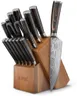 Yatoshi Professional Kitchen Knife Set, 15 Pieces, High Carbon Stainless Steel, Ergonomic Handle