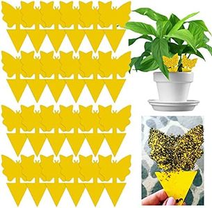 24 Pcs Yellow Sticky Fruit Fly Trap for House Plants, Nontoxic Bug Killer for Indoor and Outdoor, Insects Killer for Houseplant, Fungus Gnat Plant Traps (24)