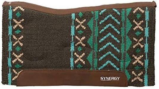 Weaver Leather Synergy Natural Fit Performance Saddle Pad, Mojave - Charcoal/Turquoise, 33" L x 38" W