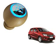 WolkomHome Led Gear Knob Shift with Blue Light Manual Transmission Gear Shifting Knob Beige for Maruti Suzuki Celerio